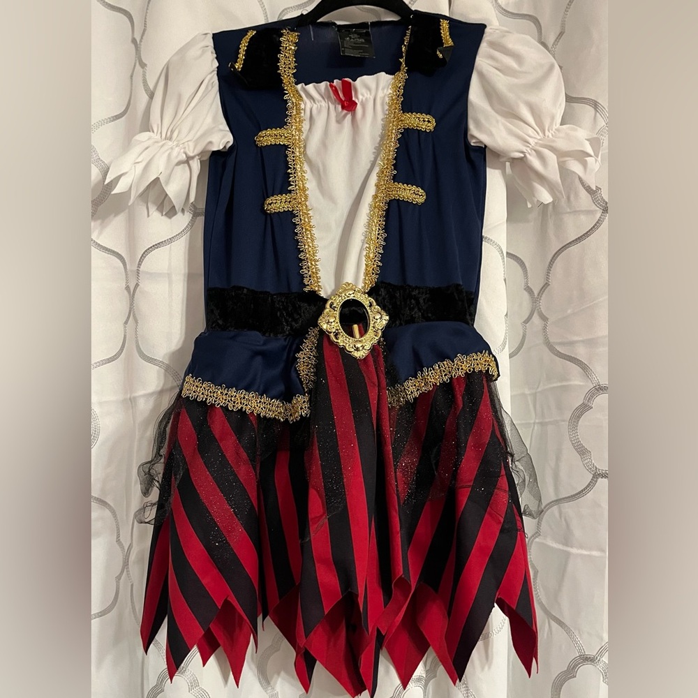 Leg Avenue Kids Pirate Costume - Navy, Red, Black, White, Gold